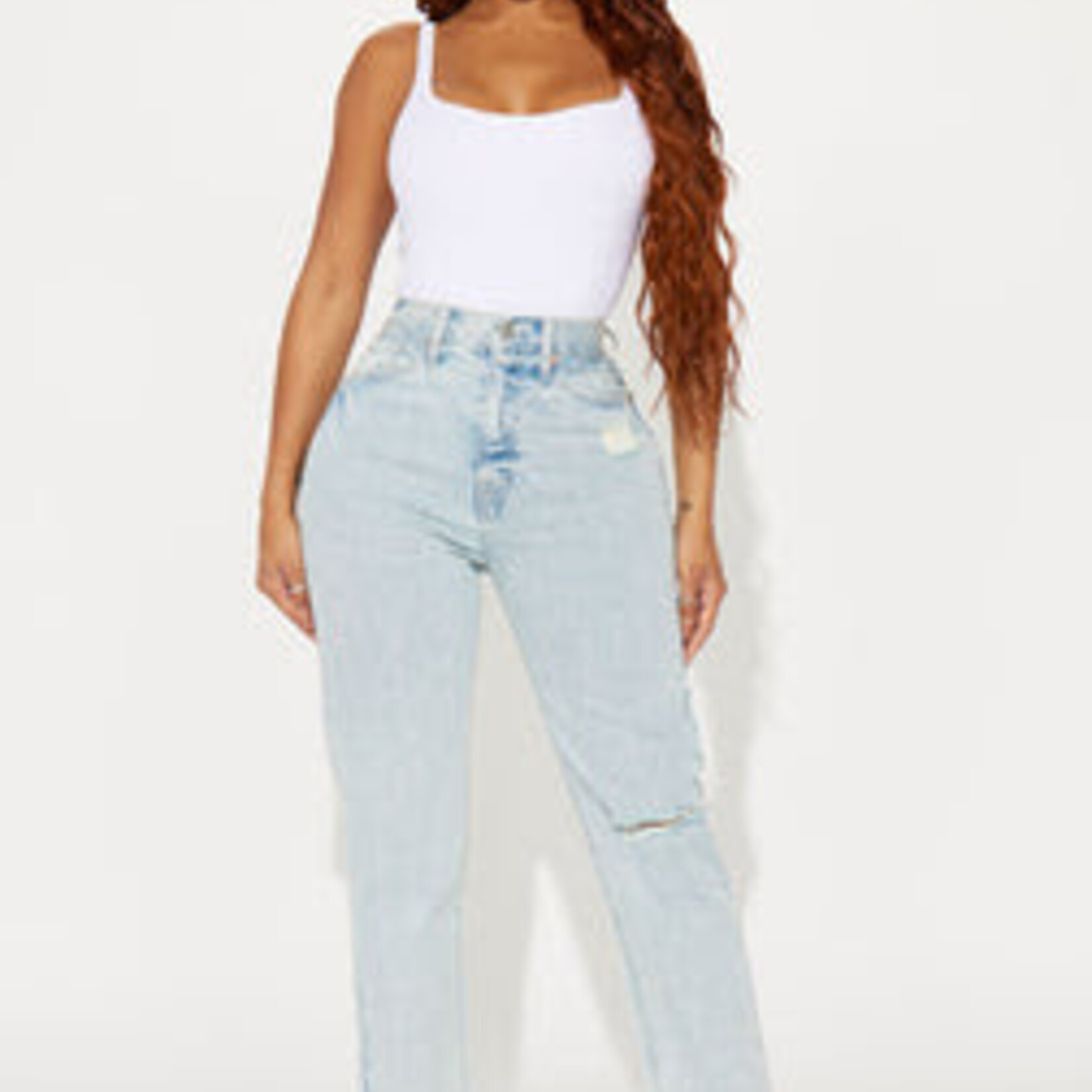 QQ | FNN | Skipped A Beat Cropped Straight Leg Jeans - Light Wash