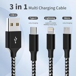 0414  | DSE | Multi Charging USB Cable (4ft)  - with Type-C _ Micro USB _  iPhone