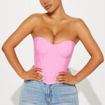 0601| FNN | Amara Bandage Corset Top - Pink - 2X