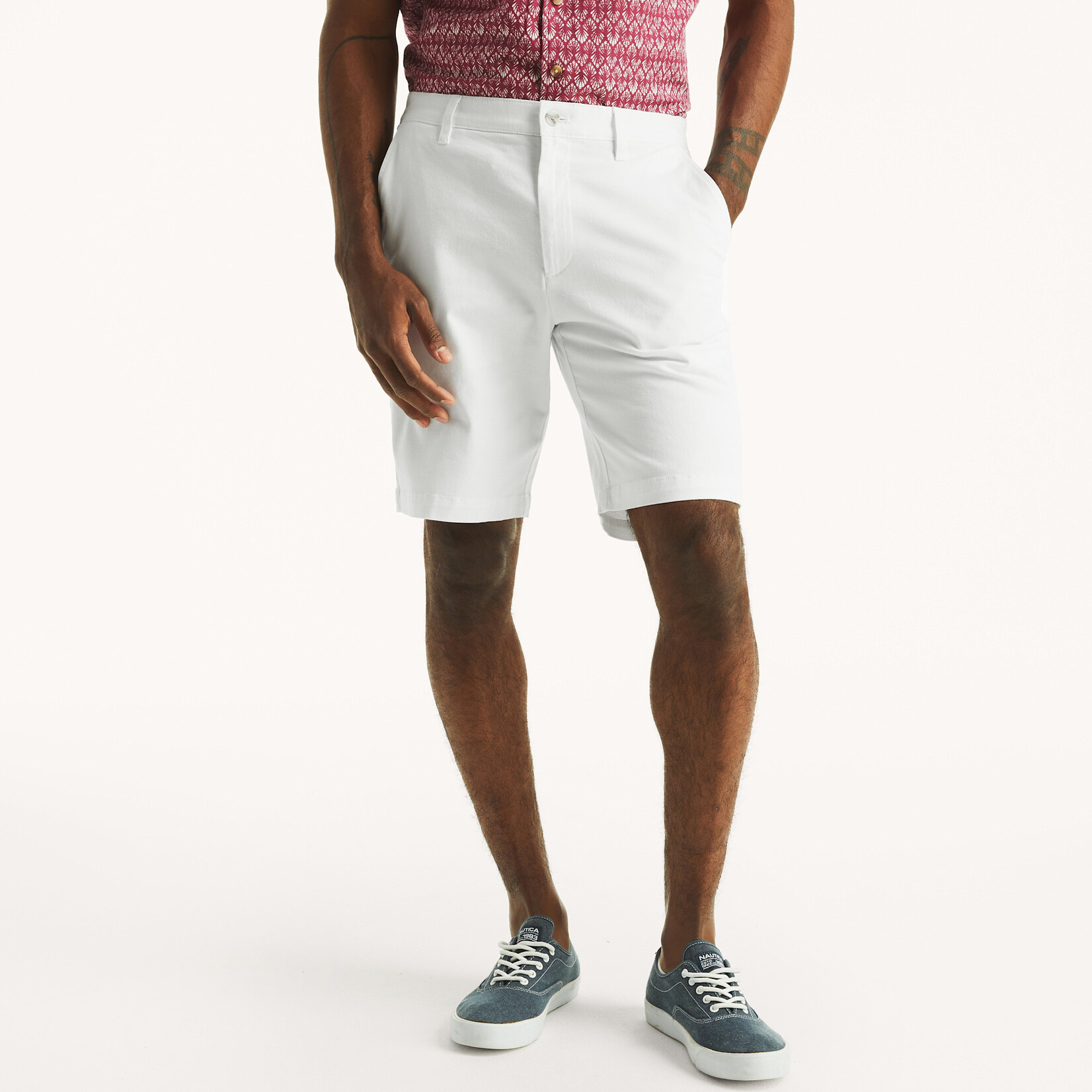 0601 | NAUTI | ""	 10"" Stretch Deck Short Item # 5724539 Color: Bright White Size: 38W"