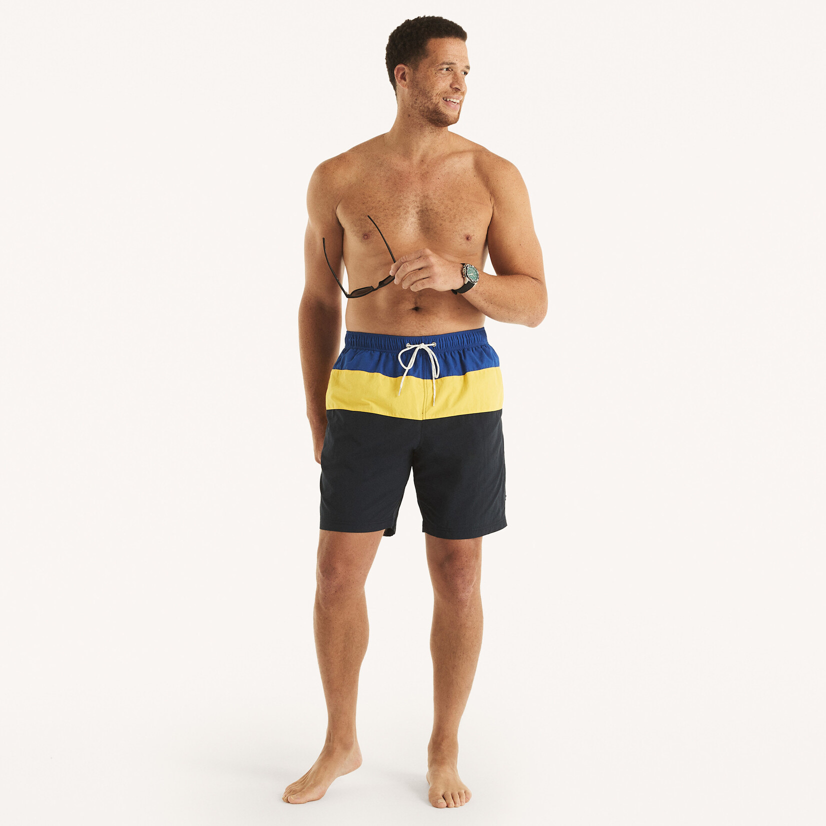0601 | NAUTI |"	 8"" Big & Tall Colorblock Quick-Dry Swim - Color: Bright Cobalt BAHAMAS Size: 1XL"