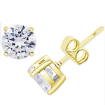 0601 | MCY | GIANI BERNINI | Cubic Zirconia Round Stud Earrings (Pair)- GOLD