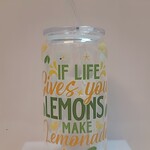 1023 | GRACE'S|PLAIN GLASS CUP 16 OZ.- "If life gives you lemons"