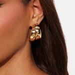 0112  | FNN | "  Double Trouble Hoop Earrings - Gold"