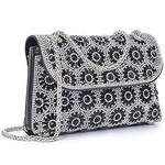 1217 | AZZ | BBTT.ful  Crystals Rhinestone  Clutch Purse with Chain (BLACK)