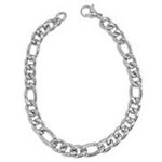 1217 | KHL | "Men's Adornia Stainless Steel 7mm Figaro Chain Bracelet x1 Color: Silver "