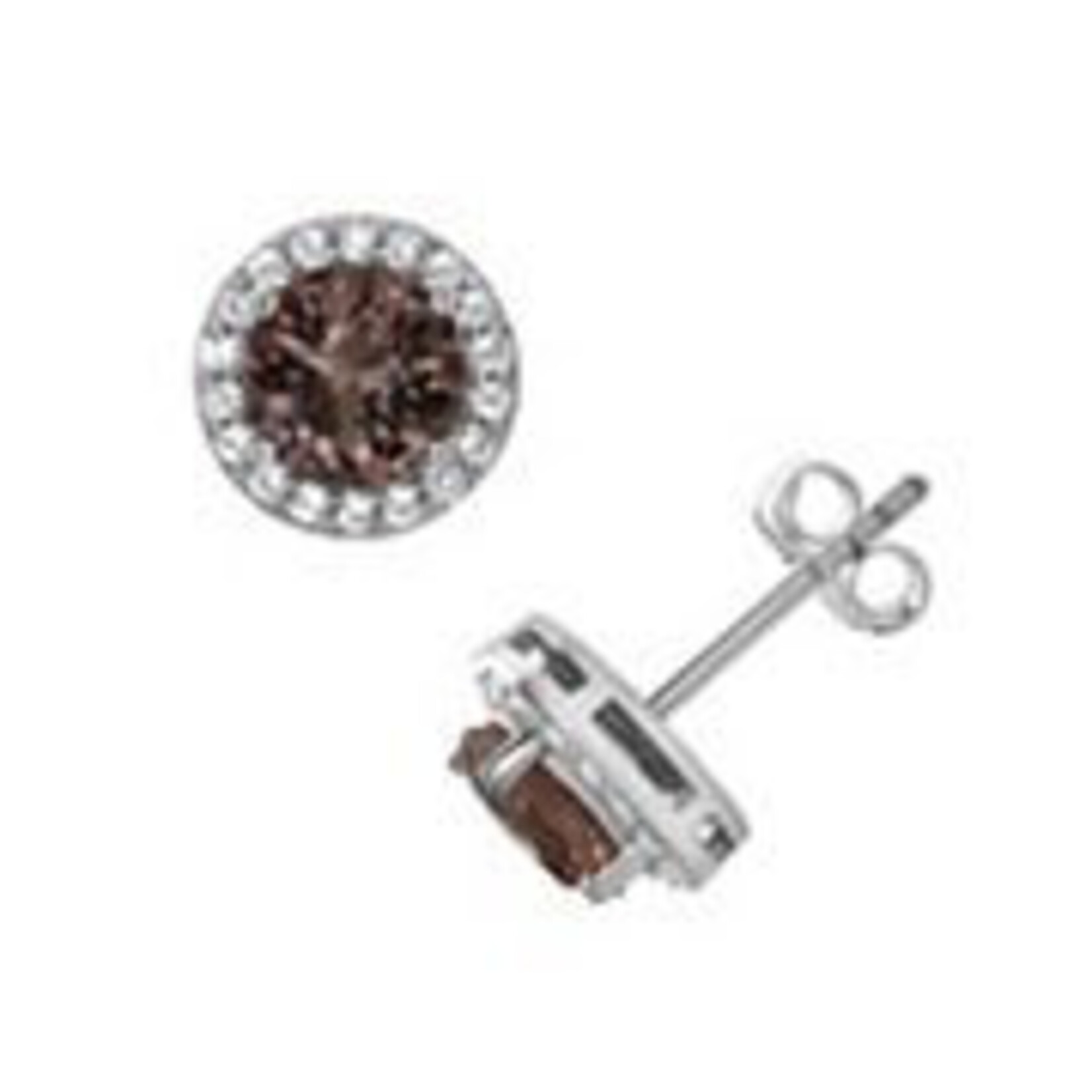 1217 | "Gemstone Brilliance Simulated Gemstone & Lab-Created White Sapphire Earrings - Color: Simulated Morganite - Brown"