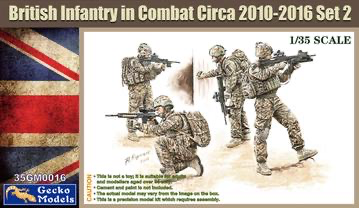 Plastic Kits GECKO (j) 1/35 Scale - British Infantry In Combat Circa 2010~2012 Set 2 Plastic Model Kit