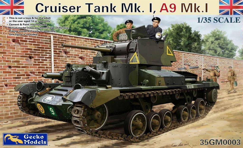 Plastic Kits GECKO   1/35 Scale - Cruiser Tank Mk.1,  A9Mk.I  Plastic Model Kit