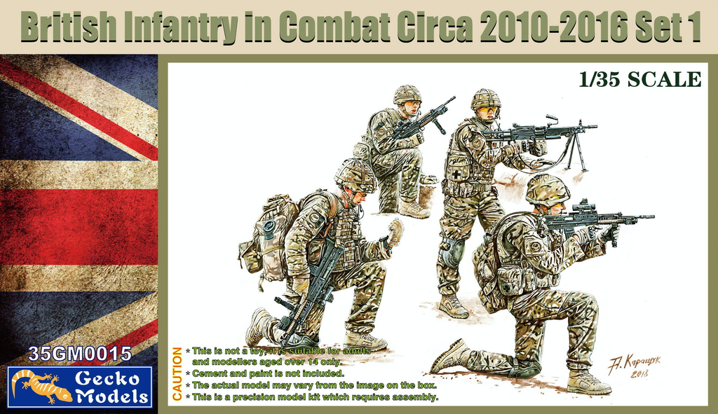 Plastic Kits GECKO (j)  1/35 Scale - British Infantry In Combat Circa 2010~2012 Set 1 Plastic Model Kit