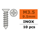 General Gforce Self-tapping countersunk screw, 3,5X9,5, Inox (10pcs)
