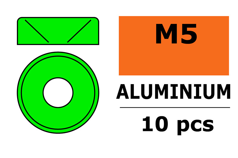 General Gforce Washer M5 ""Green"" for countersunk screws, Aluminium (10pcs)