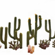 Plastic Kits WOODLAND Scenics 1/2IN - 2 1/2IN Cactusplants 13/PK *