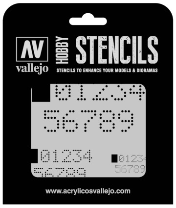 Paint Vallejo Digital Numbers Stencil