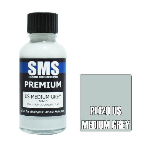 Paint SMS Premium Acrylic Lacquer US MEDIUM GREY FS36375 30ml