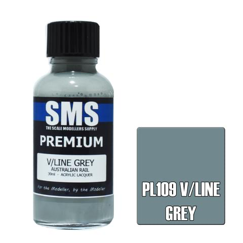 Paint SMS Premium Acrylic Lacquer V/LINE GREY (AUSTRALIAN RAIL) 30ml