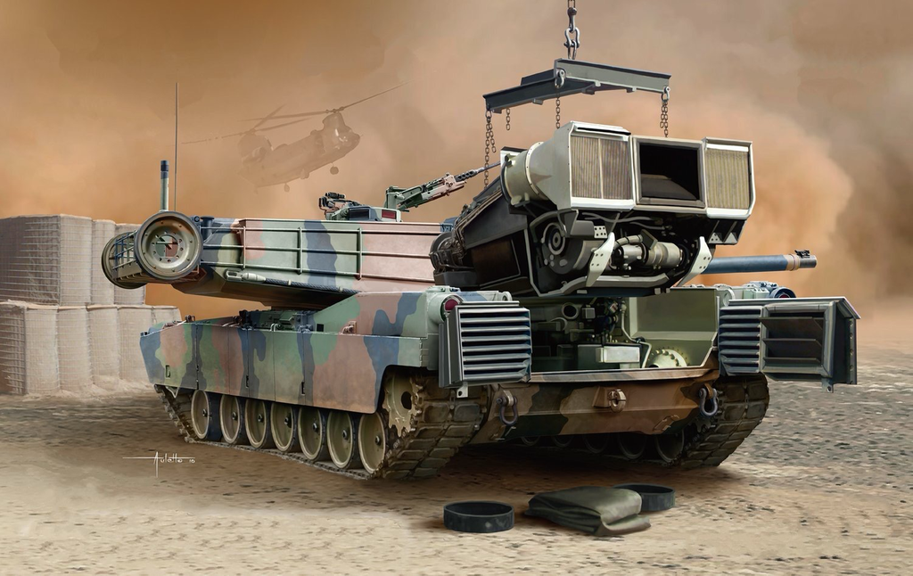 Plastic Kits Ryefield 1/35 M1A1/ A2 Abrams w/full Interior & Workable Track Links Plastic Model Kit