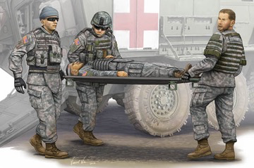 Plastic Kits TRUMPETER  1/35 Scale - Modern U.S. Army Stretcher Ambulance Team