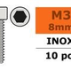 General Gforce Socket head screw, M3X8, Inox (10pcs)