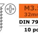 General Gforce Self-tapping countersunk screw, 3,5X32, Galvanized Steel (10pcs)