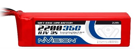 Battery LiPo Nvision Lipo Battery 2200mAh 3S 11.1V 35C (Deans plug)