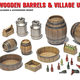 Parts Miniart 1/35 Wooden Barrels & Village Utensils Plastic Model Kit
