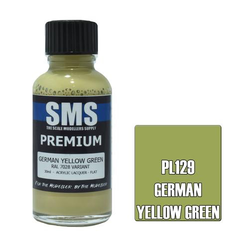 Paint SMS Premium Acrylic Lacquer GERMAN YELLOW GREEN RAL7028 (Varient - Early War)  30ml