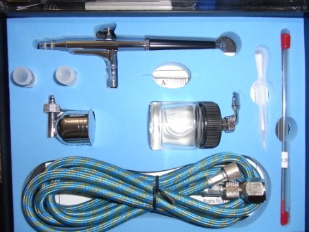 General Vision Dual Feed Airbrush Set W/Hoses - Gravity 7cc or Suction Feed