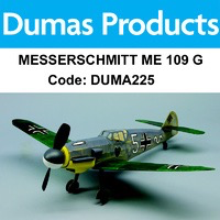 Aircraft DUMAS Messerschmitt ME 109 G  Walnut Scale 18 Inch Wingspan Rubber Powered
