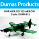 Aircraft DUMAS 312 Dornier DO 335 Arrow 30” Wingspan Rubber Powered
