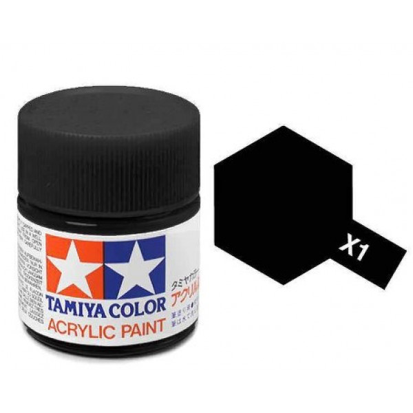 Paint Tamiya Color Mini Acrylic Paint  (Gloss) X-1 Black