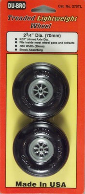 Wheels Dubro 2.75" Treaded Lightweight Wheel (Pair)