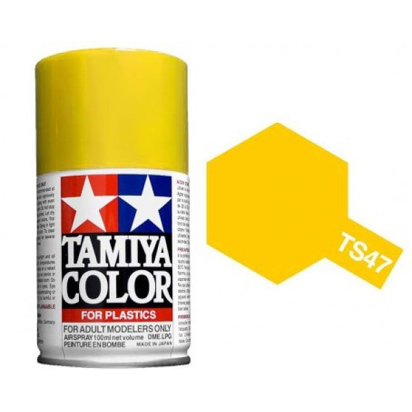 Paint Tamiya Color Spray for Plastics TS-47 Chrome Yellow. 100ml Spray Can