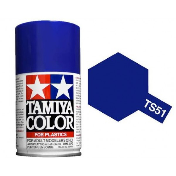 Paint Tamiya Color Spray for Plastics TS-51 Racing Blue. 100ml Spray Can