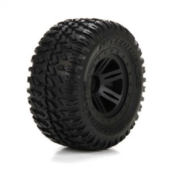 Parts Electrix Front/Rear Tyres & Rims suit Amp 1/10 2wd Monster Truck