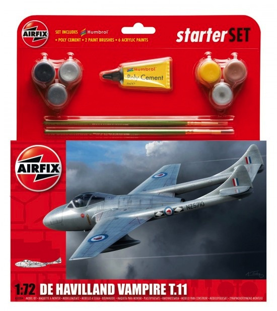 Plastic Kits Airfix De Havilland Vampire T11 Starter Set 1:72