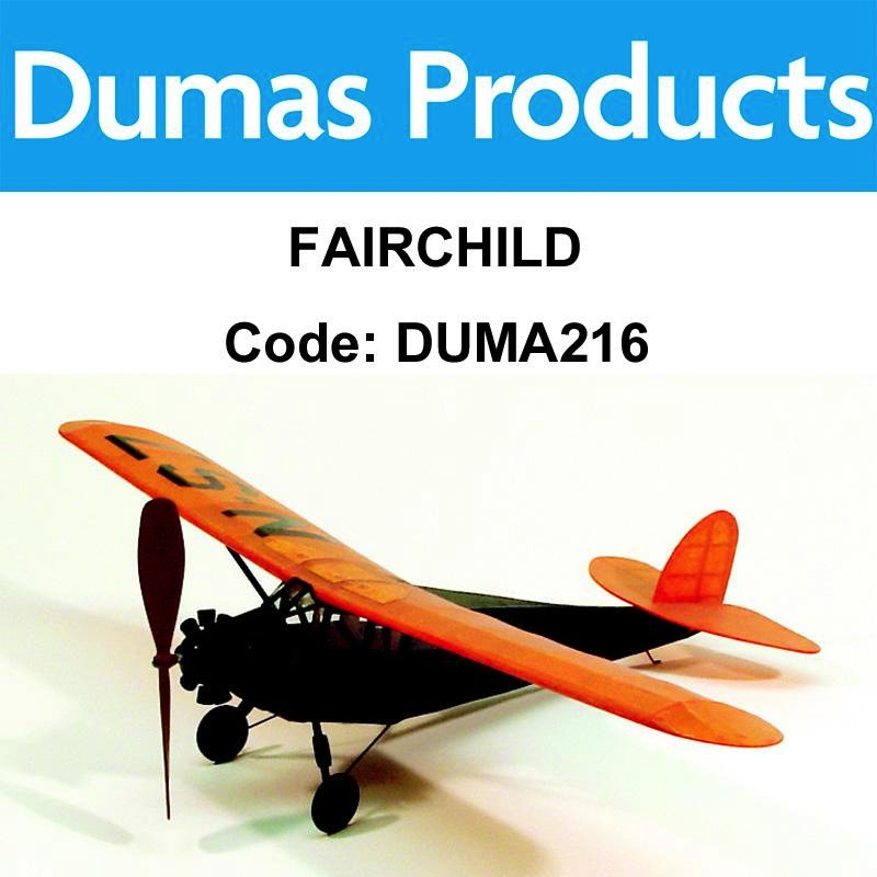 Aircraft DUMAS Fairchild Walnut Scale 17.5 Inch Wingspan Rubber Powered