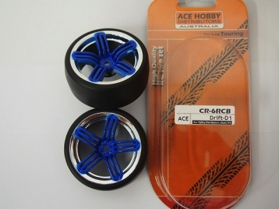 Wheels ACE Drift Tyre & Rim - Blue, Pkt 2