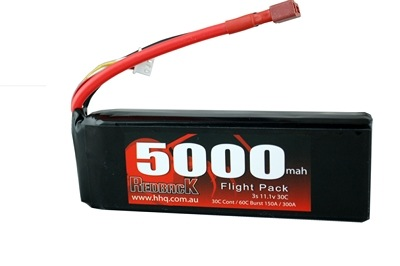 Battery LiPo Redback Lipo Battery, 11.1v LiPo, 5000MAH Flight