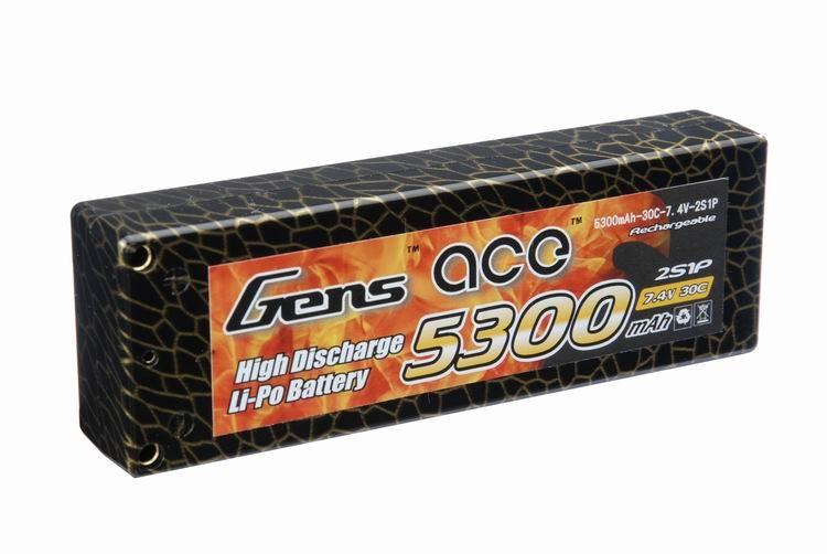 Battery LiPo Gens Ace 5300mAh 7.4v 30C Hardcase LiPo (Roar Legal) (ACE-5300230H)