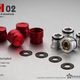 Parts Gmade 1.9 RH02 wheel hubs (Red) (4)