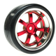 Wheels Vision 7 Spoke Red 3mm Offset Grip Slick Tyre/Wheel 1/10 Scale (4)