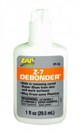 Glue CA Pacer Debonder 30mls/1oz Bottle of Z-7 CA Glue Debonder