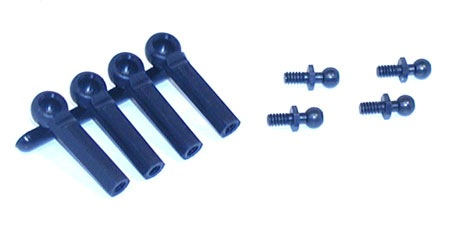 Parts Losi Ball Studs w/Ends, 4-40 x 3/16