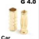 General Gforce 4mm Gold Connector, Car Male + Female (4pairs)