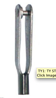 Metal Acc TY Steel Clevis 3mm Thread (10)