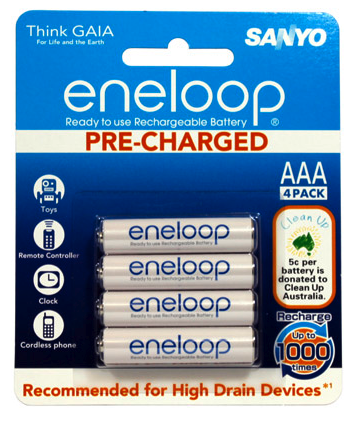 Battery NiMh MI Cells Eneloop 800mA AAA (4pk)