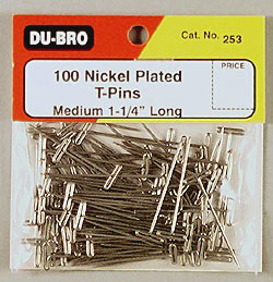 General Dubro Stainless T Pins 1.25 (100)