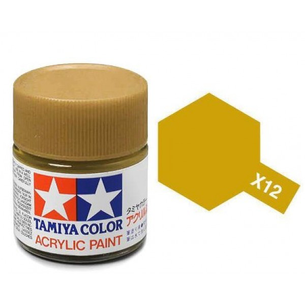 Paint Tamiya Color Mini Acrylic Paint (Gloss)  X12 Gold Leaf