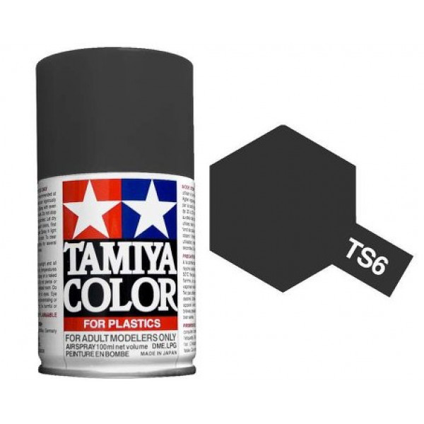 Paint Tamiya Color Spray for Plastics TS-6 Matt Black. 100ml Spray Can